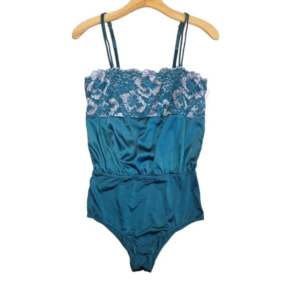 NWT Teal Lace Square Neck Bodysuit Auden Teal Small - Picture 4 of 10
